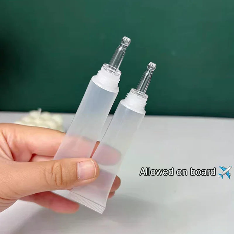 2-Pack Refillable Cosmetic Soft Tubes 10/15ml with Dropper Refillable Cosmetic Tubes QXL