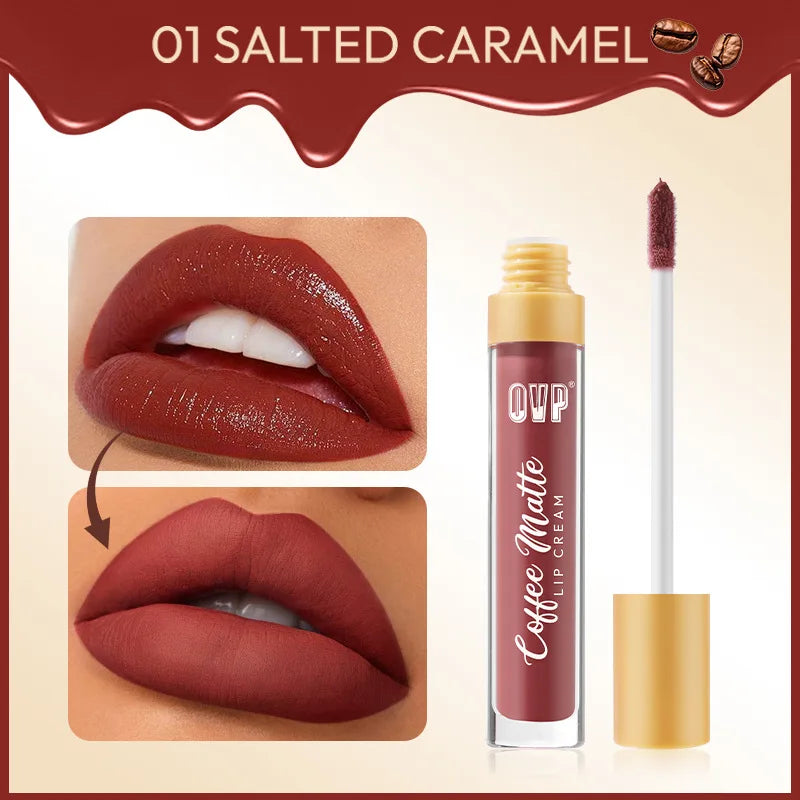 Coffee Matte Lip Gloss | Plumping, Waterproof & Long-Lasting Matte Lip Gloss QXL 1