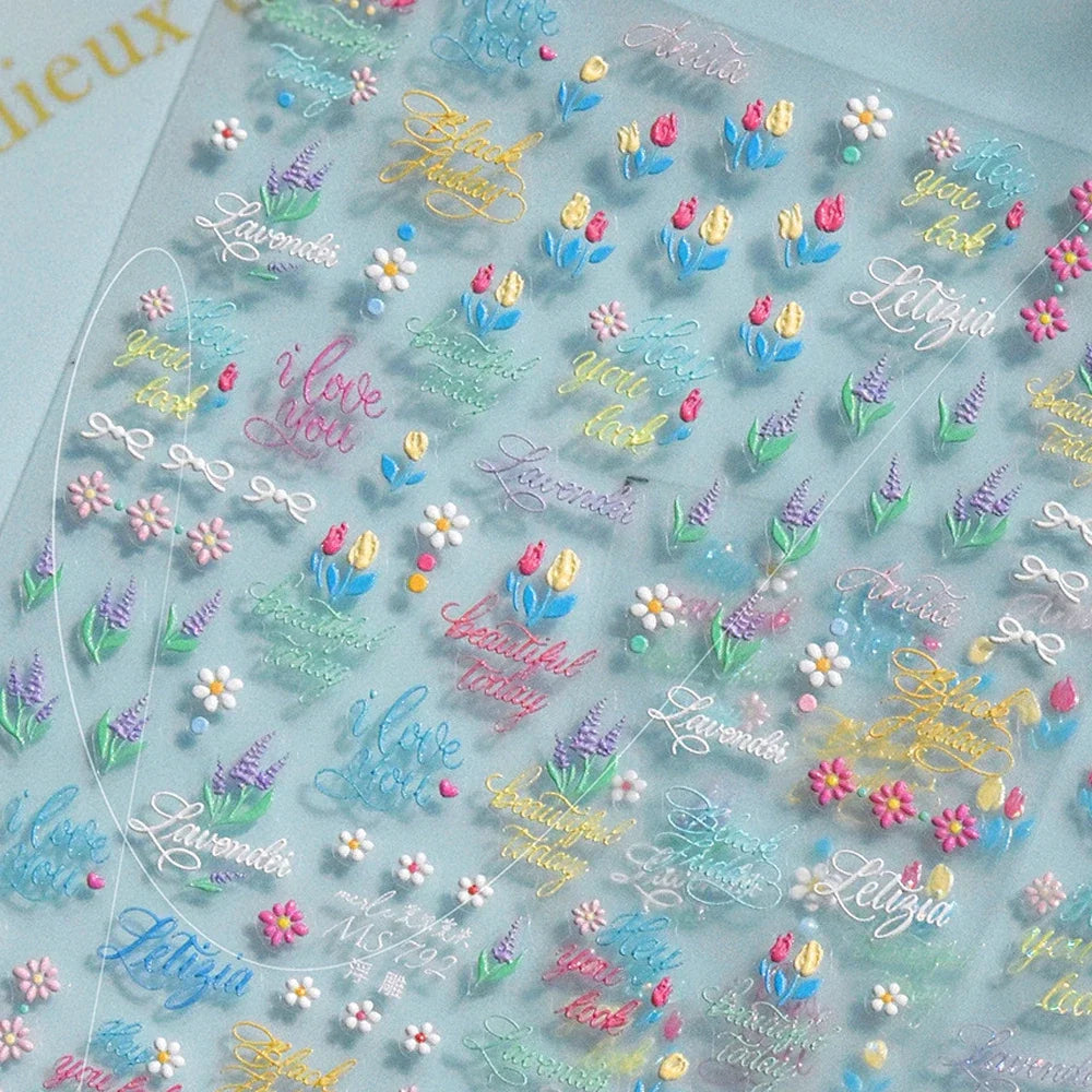 5D Koi Goldfish Nail Art Stickers | Water Bubble Manicure Decals
