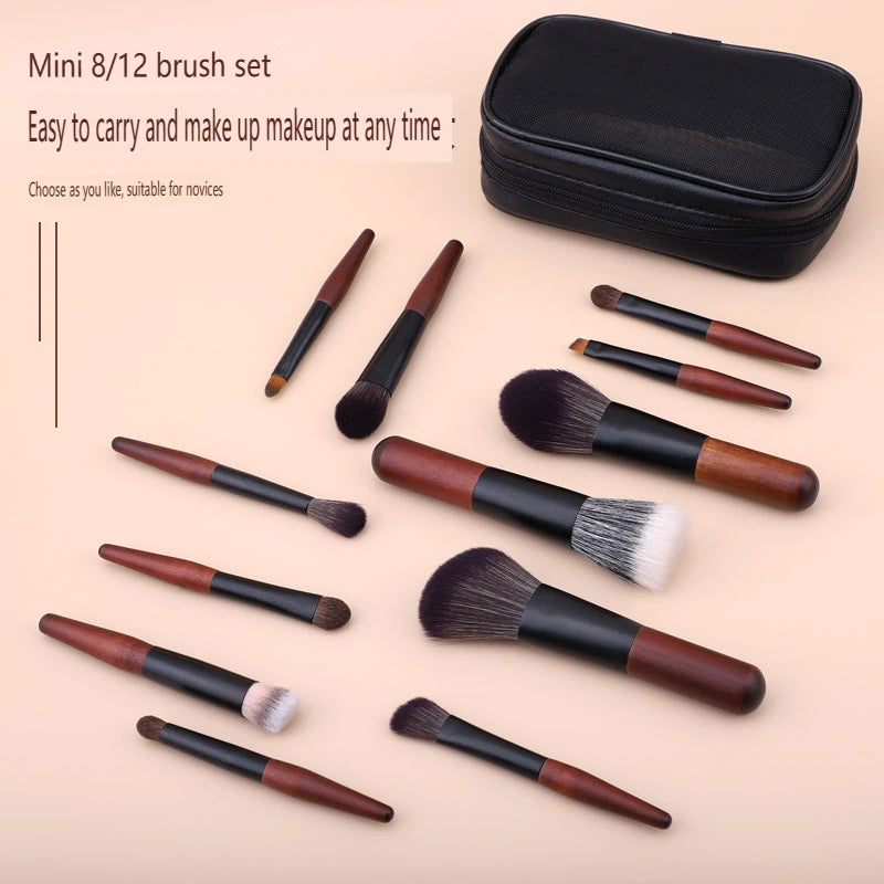 12-Piece Mini Travel Makeup Brush Set | Eyeshadow & Dot Brushes Travel Makeup Brush Set QXL