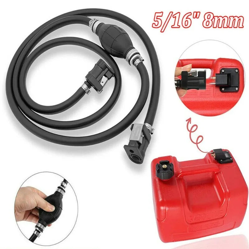 1.9m Outboard Fuel Line Kit 6mm/8mm Hose & Primer Bulb Marine Fuel Line Kit QXL