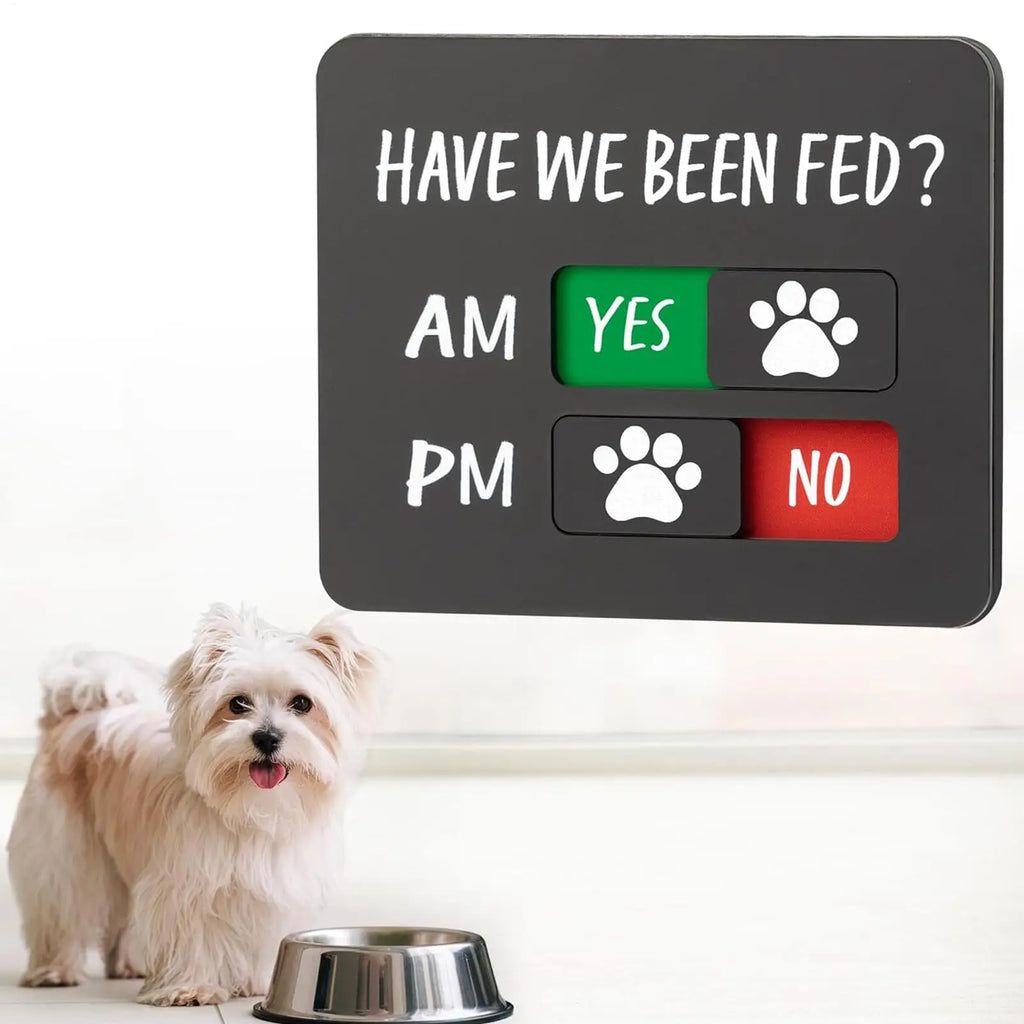 Magnetic Acrylic Dog & Cat Fed Sign | 2-Meal Feeding Tracker Pet Feeding Tracker QXL