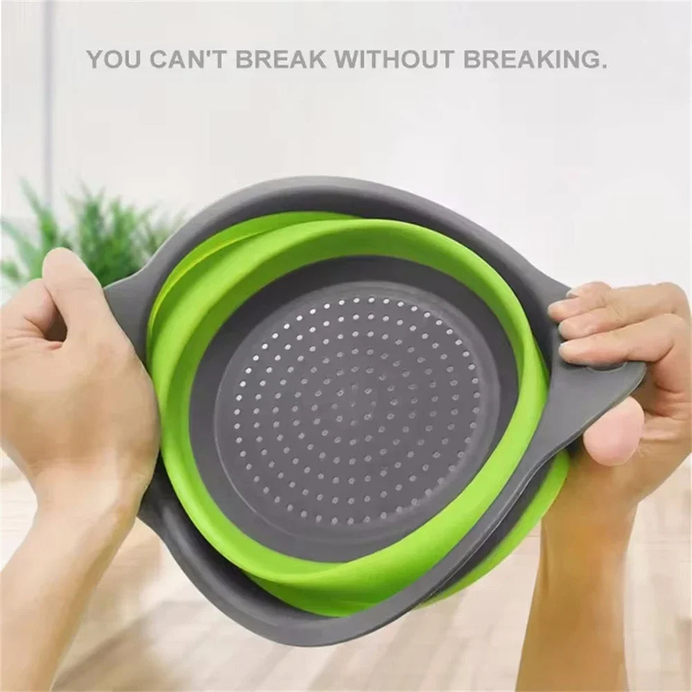 Collapsible Silicone Colander | Foldable Fruit & Veggie Strainer Collapsible Colander QXL