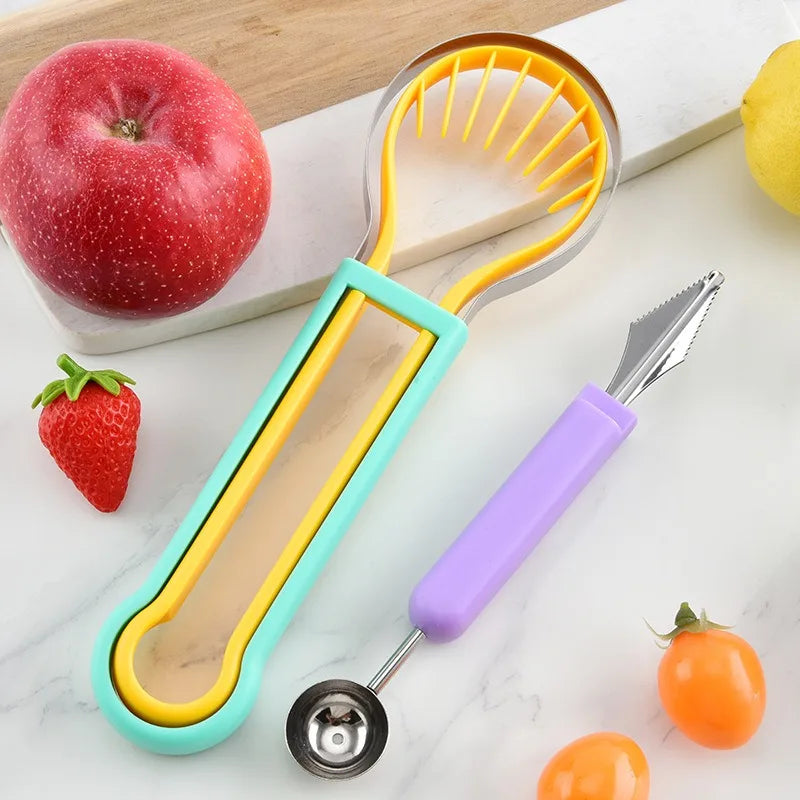 3-in-1 Fruit Carving Scooping & Segmenting Tool | Avocado Fruit Prep Tool QXL