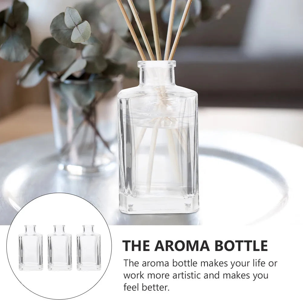 3-Pack Glass Reed Diffuser Bottles | Refillable Aroma Bottles Glass Diffuser Bottles QXL