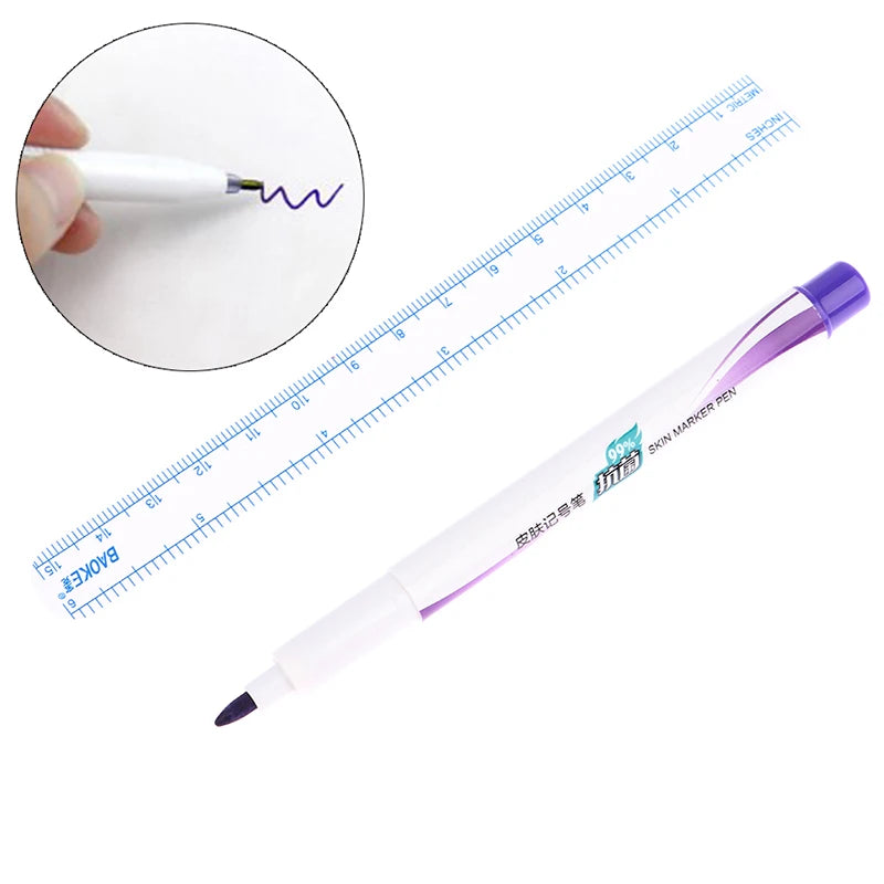 Tattoo Skin Marker Pen & Ruler | Microblading & PMU Tool Tattoo Skin Marker QXL