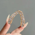 Rhinestone Metal Mini Ponytail Claw Clip | Anti-Droop Style Ponytail Claw Clip QXL gold