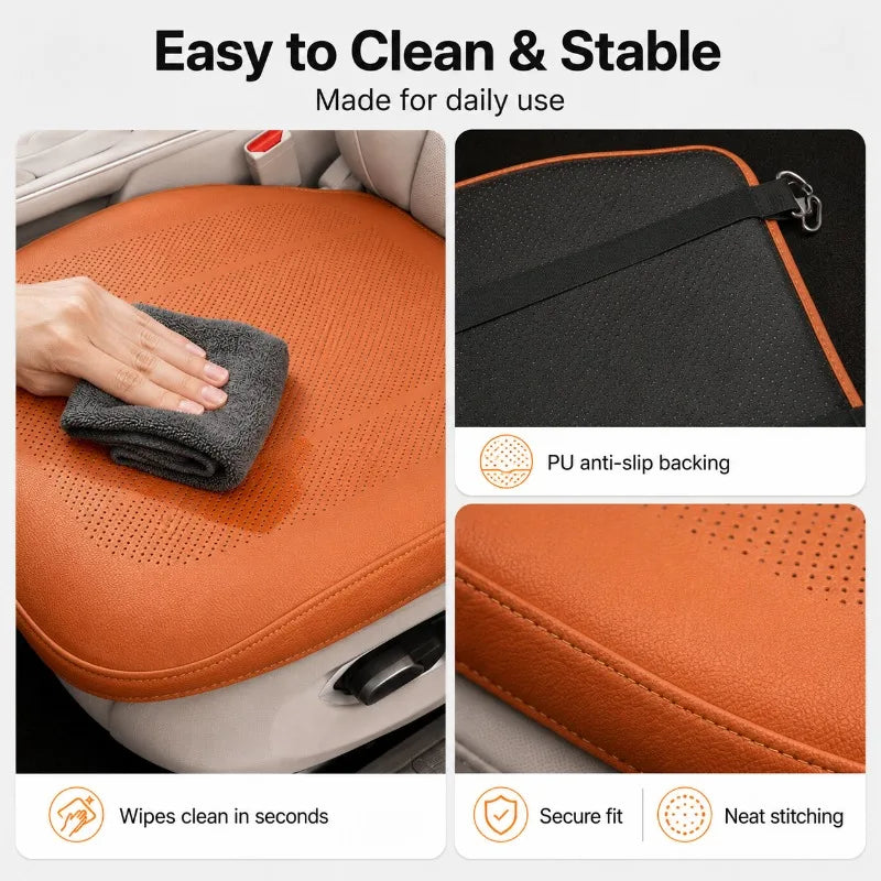 Breathable Perforated Nappa Leather Car Seat Cushion Cover Car Seat Cushion QXL