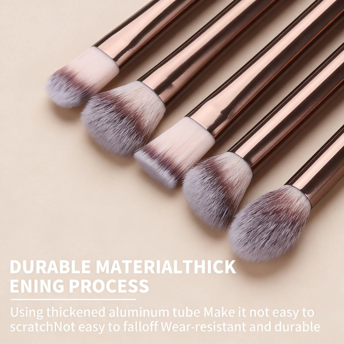 19-Piece Makeup Brush Set with Velvet Case | Coffee Brown Makeup Brush Set QXL