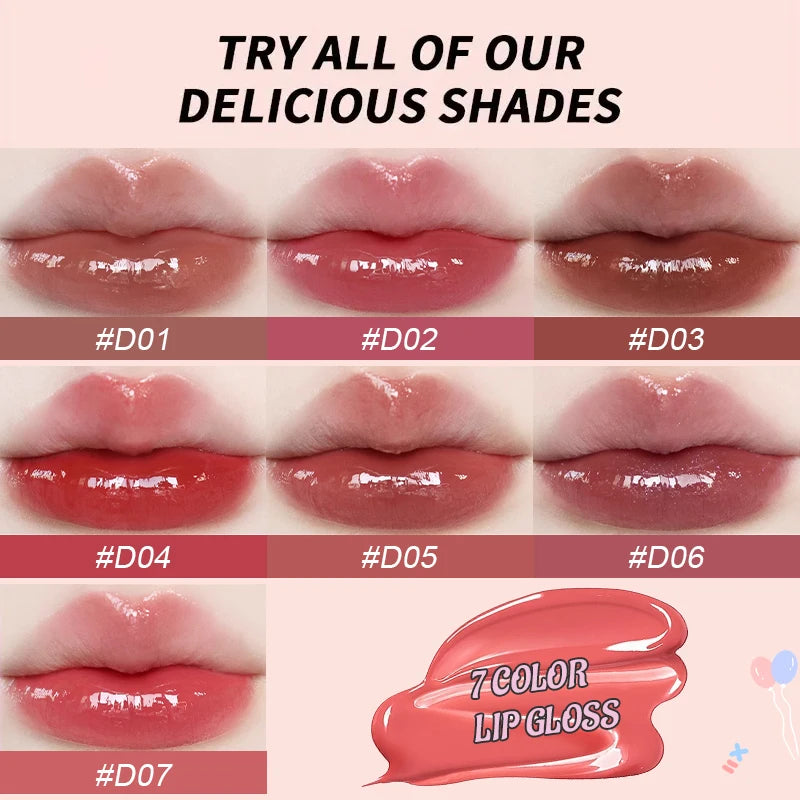 2-Pack Glitter Mirror Lip Gloss | 7 Colors Shimmer Hydrating Shimmer Lip Gloss QXL