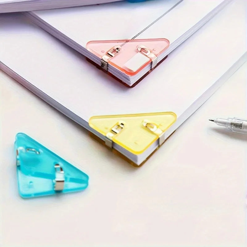12-Pack Triangle Paper & Book Clips | Multifunctional Folder Set Paper Clip Set QXL