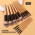 KOSSHOW 15-Piece Makeup Brush Set | Wooden Handle Brushes Makeup Brush Set QXL MULTI