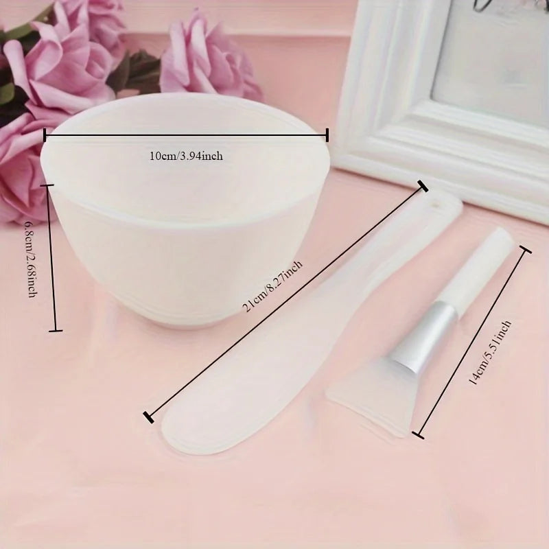 Silicone Face Mask Mixing Bowl Kit | DIY Skincare Tools Mask Mixing Kit QXL