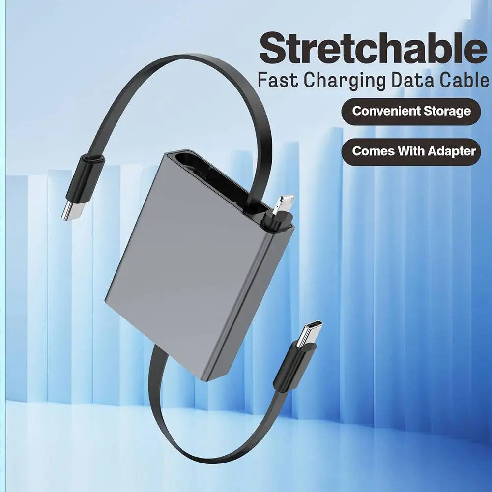 4-in-1 Retractable USB Cable 66W Fast Charging – Type-C & More USB Charging Cable QXL