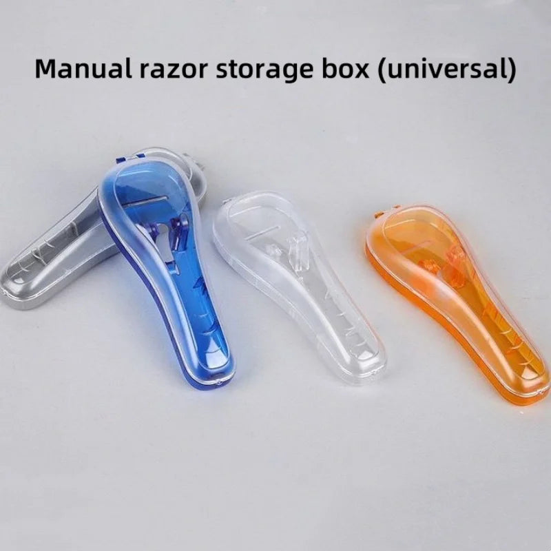 Portable Travel Razor Holder Case – Blue Plastic Shaver Box Razor Travel Case QXL