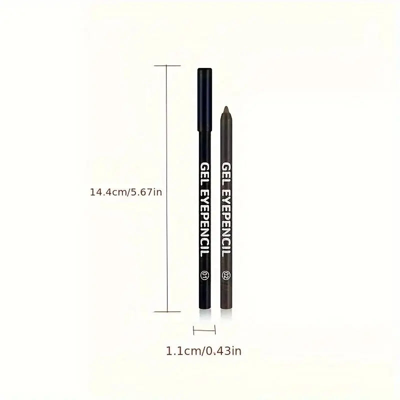 Waterproof Gel Eyeliner Pencil | Black & Brown Matte Long-Lasting Gel Eyeliner Pencil QXL