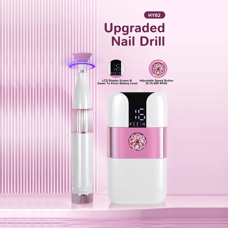 Electric Nail Drill 15000 RPM | USB Rechargeable + 12 Heads Electric Nail Drill QXL