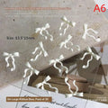 30-Pack Pearlescent White Resin Bow Nail Art Charms | DIY Nail Art Charms QXL A6