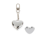Heart-Shape Mini Refillable Compact with Mirror & Keychain Refillable Compact Case QXL Silver Keychain