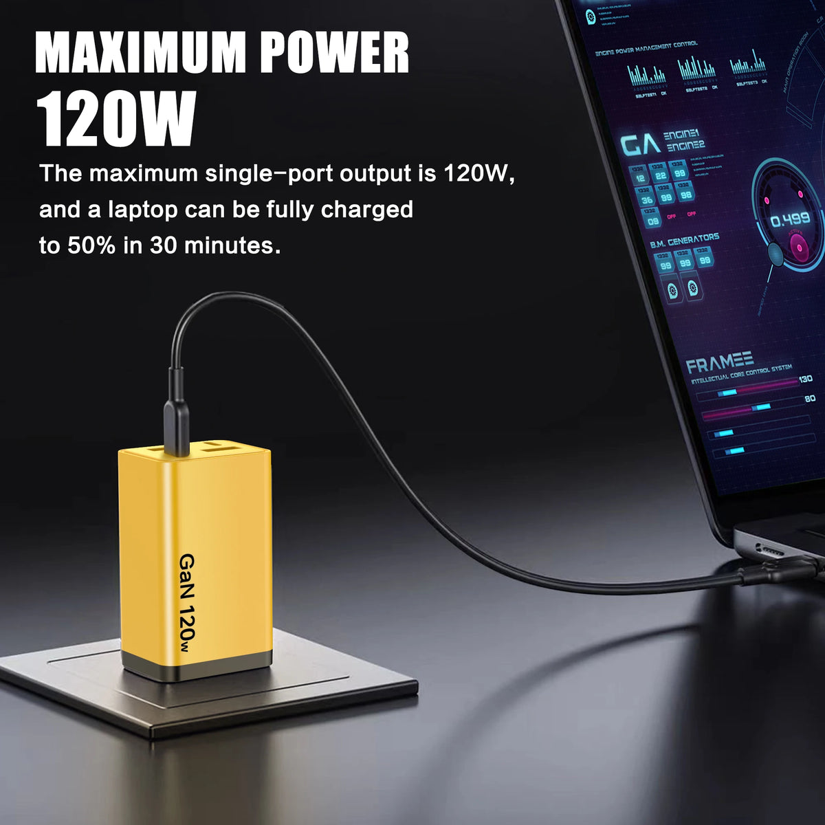 120W GaN Multi-Port USB-C Fast Charger PD QC3.0 | EU US UK USB-C Wall Charger QXL