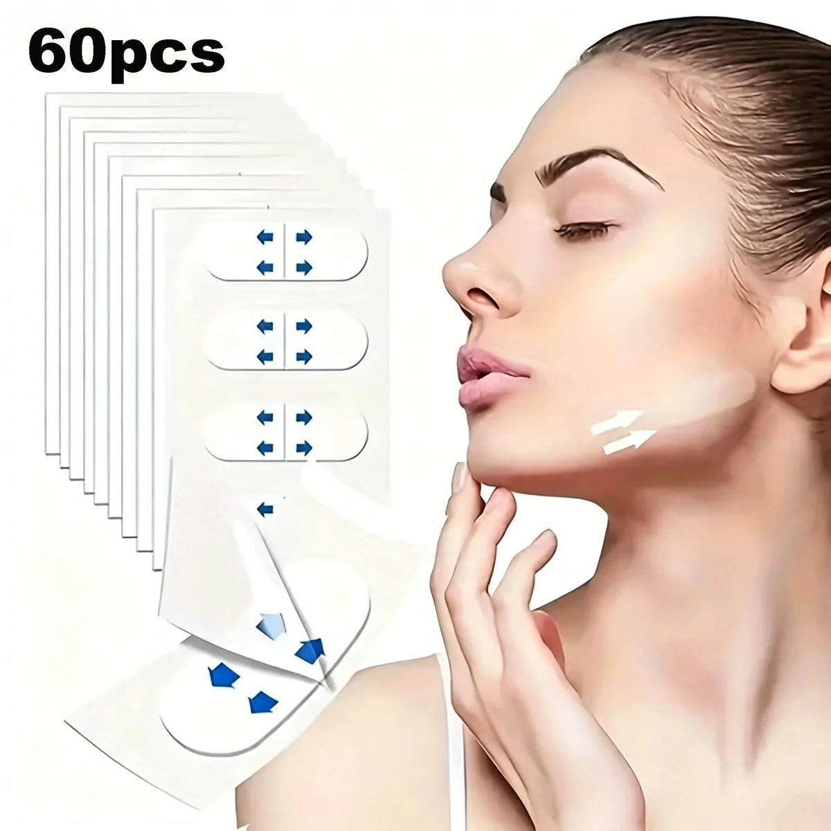 60-Pc Invisible Face Lifting Tape | Firm & Contour Skin Face Lifting Tape QXL 60pcs
