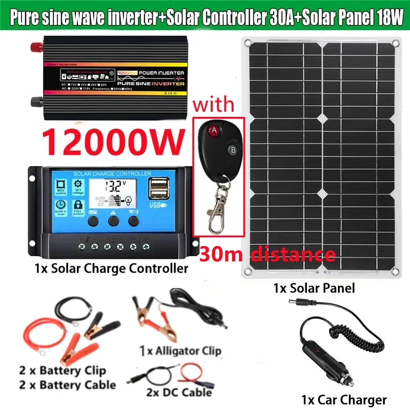 8000W–10000W Pure Sine Wave Power Inverter DC 12V/24V to AC 220V Pure Sine Wave Inverter QXL