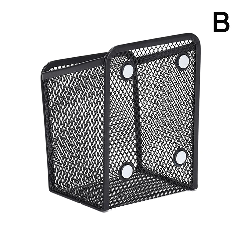 Magnetic Pencil Holder Metal Mesh Basket Desktop Organizer Magnetic Desk Organizer QXL B