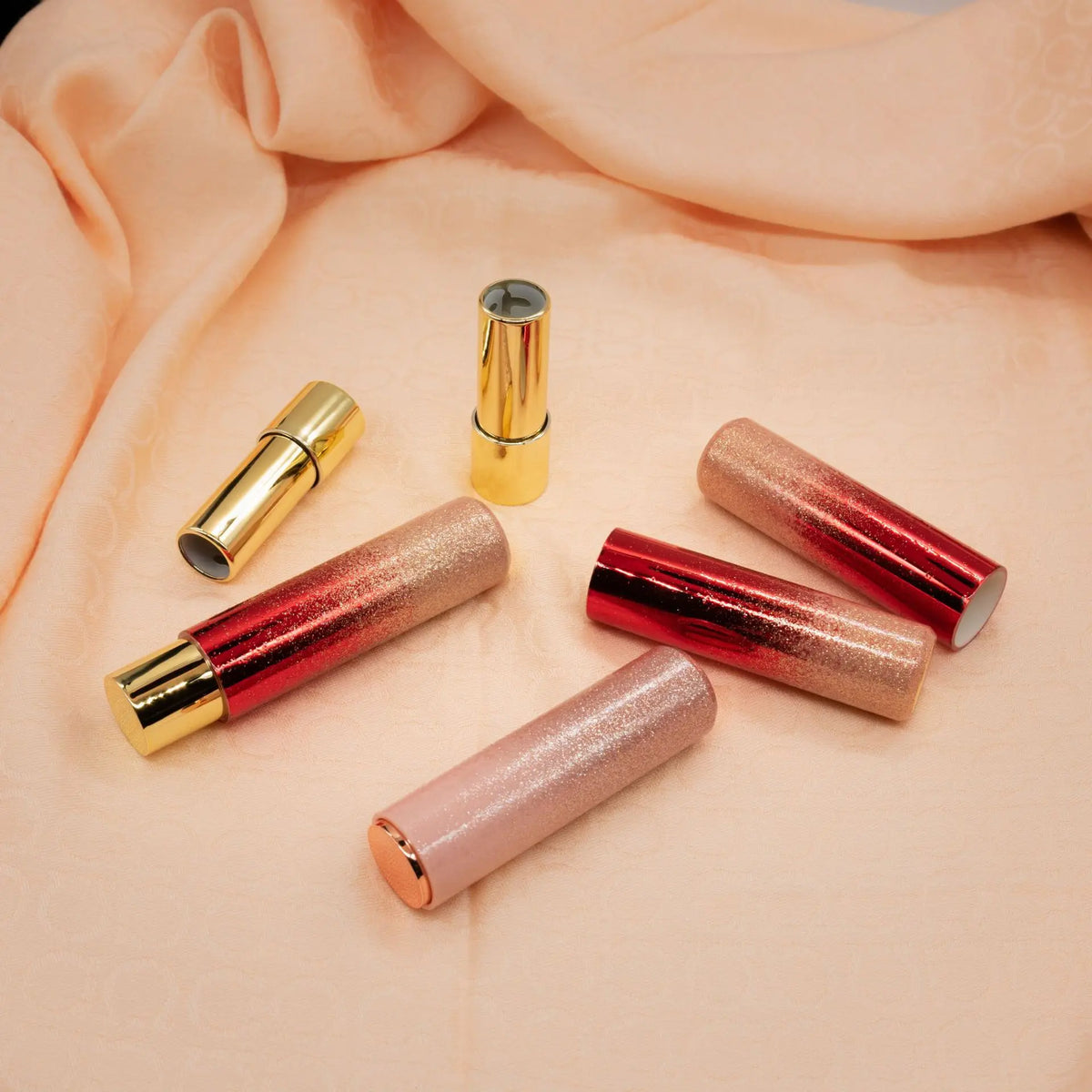 3.5g Empty Lipstick Tube 12.1mm | Refillable Flash Pink Spring Cap Lipstick Tube Container QXL