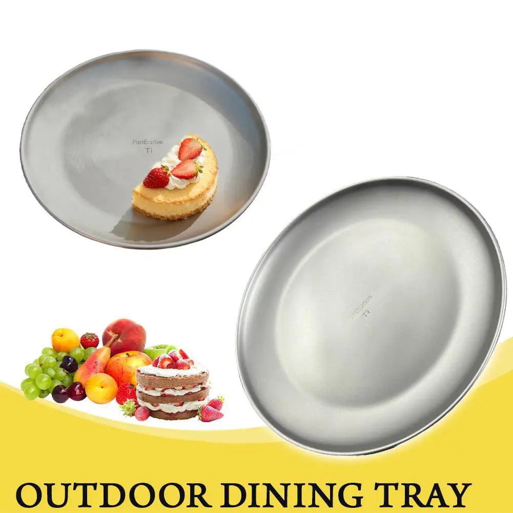 Titanium Camping Plate | Stackable Lightweight Outdoor Dinnerware Camping Dinnerware Plate QXL