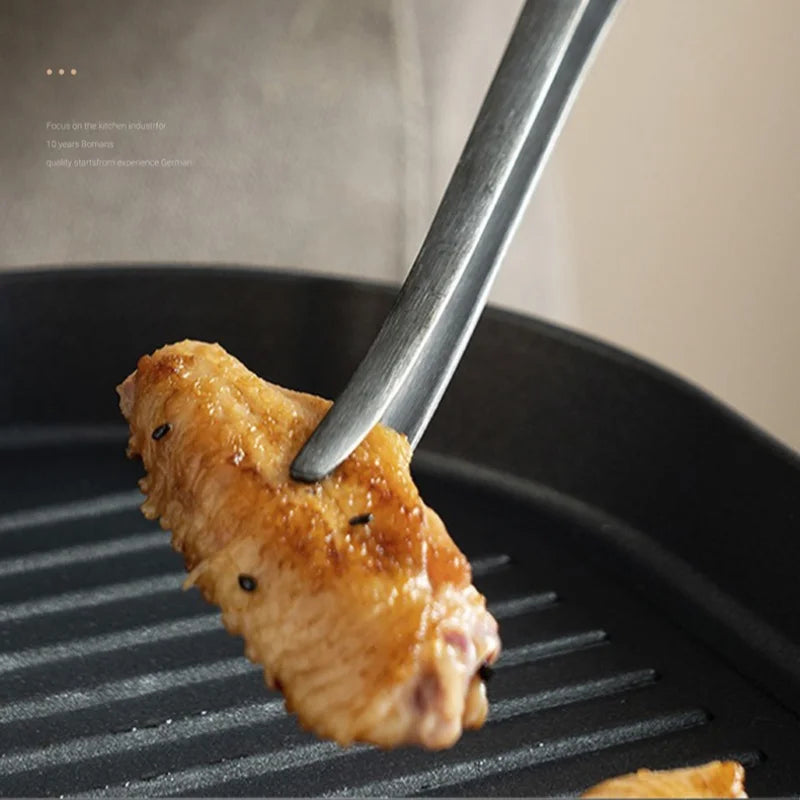304 Stainless Steel BBQ Tongs | Wooden Handle Grill Tongs BBQ Grill Tongs QXL