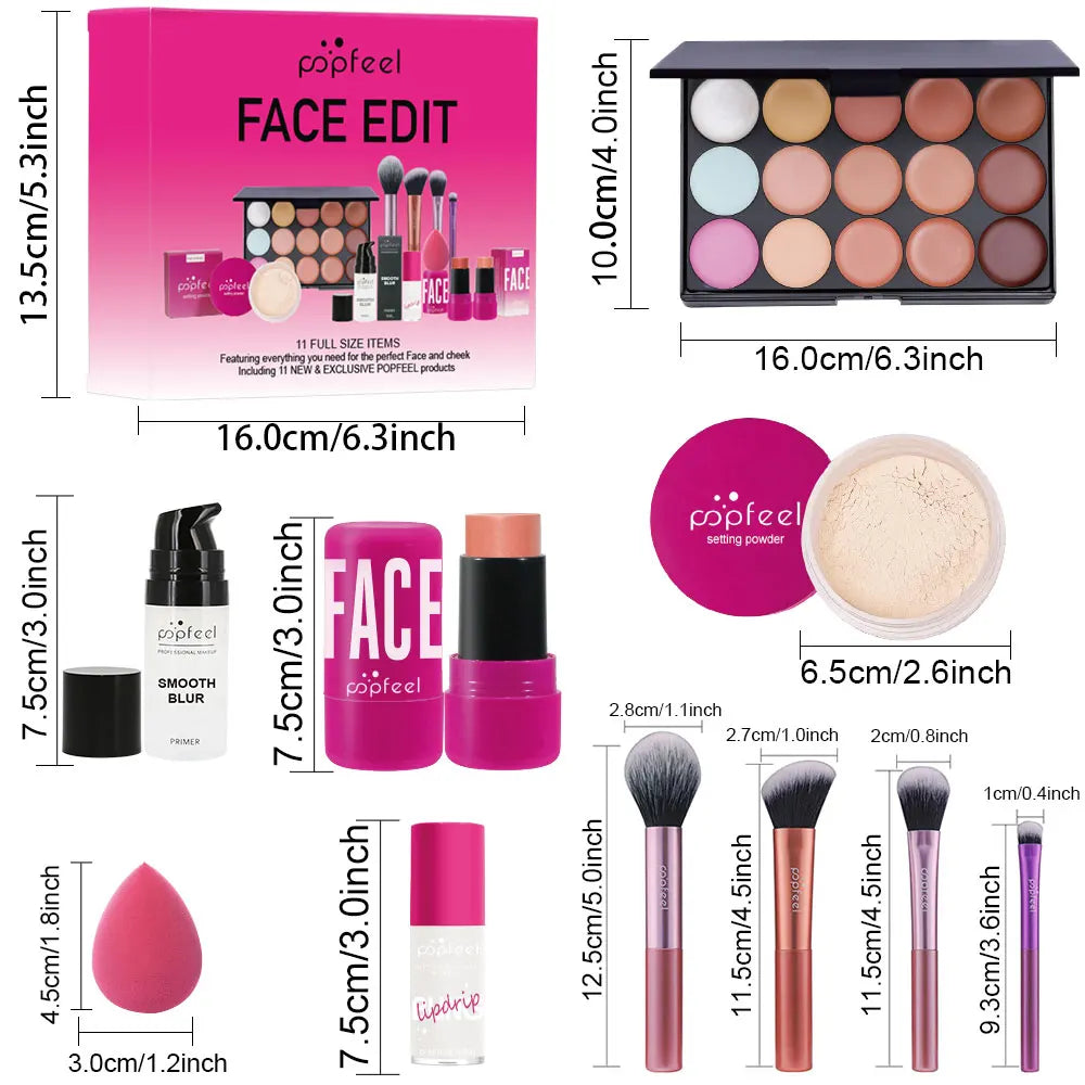 POPFEEL All-in-One Face Makeup Kit | Beginner Makeup Set Face Makeup Kit QXL