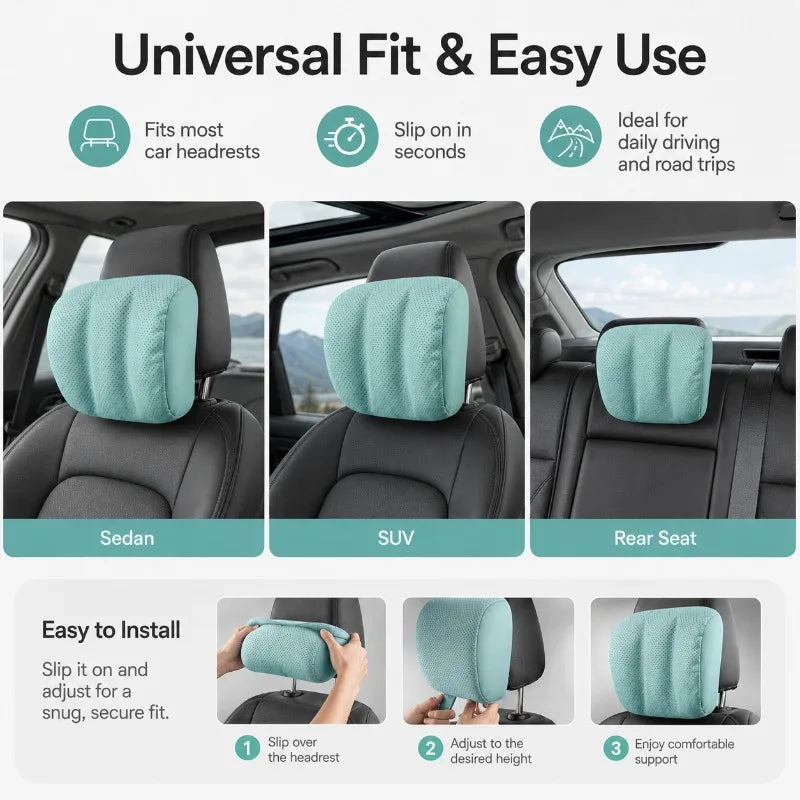 Car Headrest Pillow | Memory Foam Neck Cushion – 6 Colors Car Headrest Pillow QXL