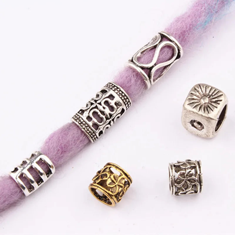 5-Pack Viking Dreadlock Beads | Large Hole Braid Accessories Hair Braid Beads QXL