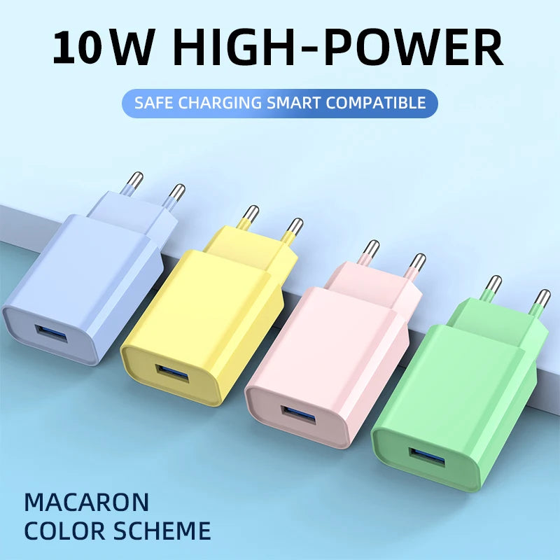 10W USB Wall Charger EU US Plug | 5V 2A Fast Charging Adapter USB Wall Charger QXL