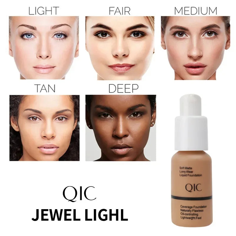 QIC Soft Matte Liquid Foundation BB Cream | Oil-Control 30ml Liquid Foundation QXL