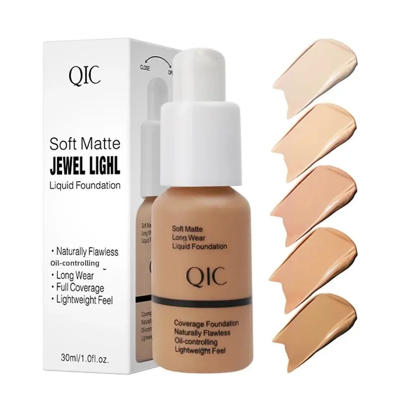 QIC Soft Matte Liquid Foundation BB Cream | Oil-Control 30ml Liquid Foundation QXL
