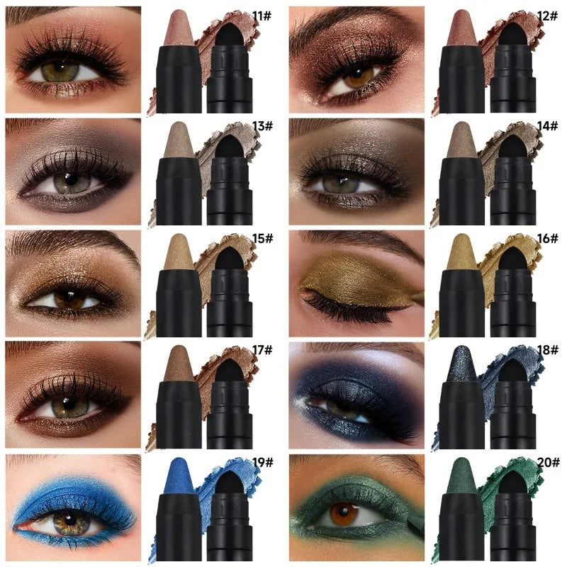 Double-Ended Eyeshadow Stick – 20 Colors, Waterproof Eyeshadow Stick QXL