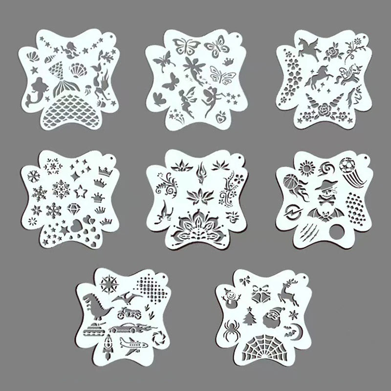 Reusable Face & Body Painting Stencils | PET Plastic Designs Body Art Stencils QXL