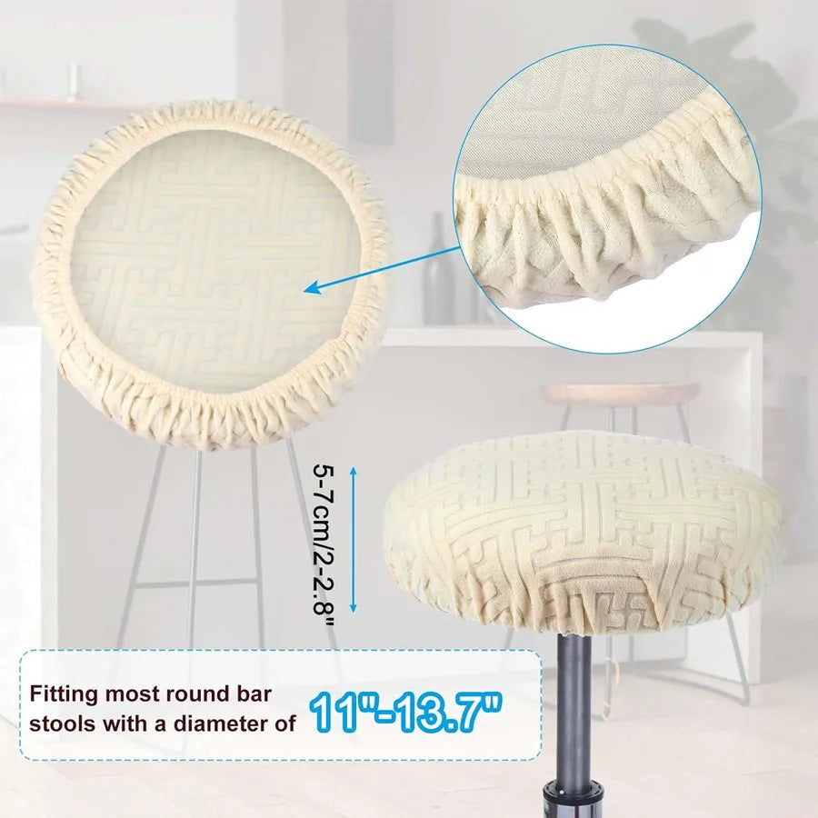 Round Stretch Bar Stool Covers | Elastic Seat Covers 1–4 Pack Bar Stool Cover QXL
