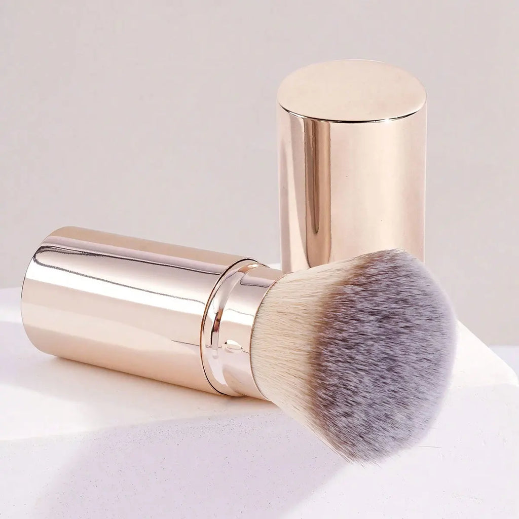 Retractable Round Makeup Brush – Blush, Powder & Foundation Retractable Makeup Brush QXL
