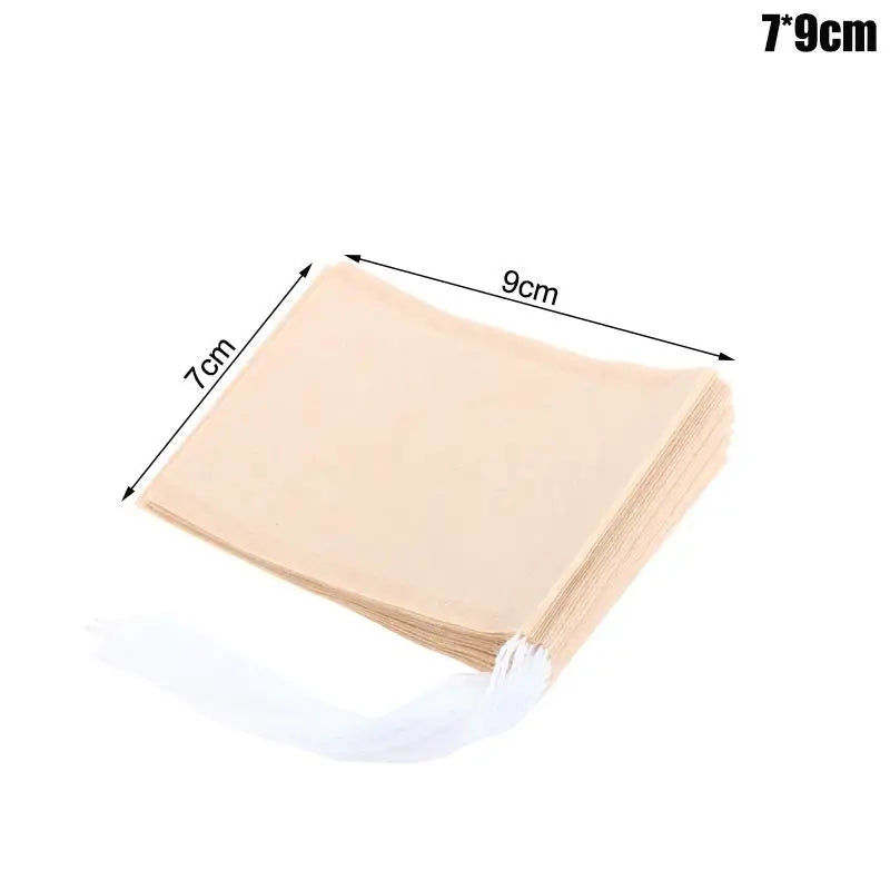 100-Pack Drawstring Tea Filter Bags | Unbleached Eco Wood Pulp Tea Filter Bags QXL 79CM