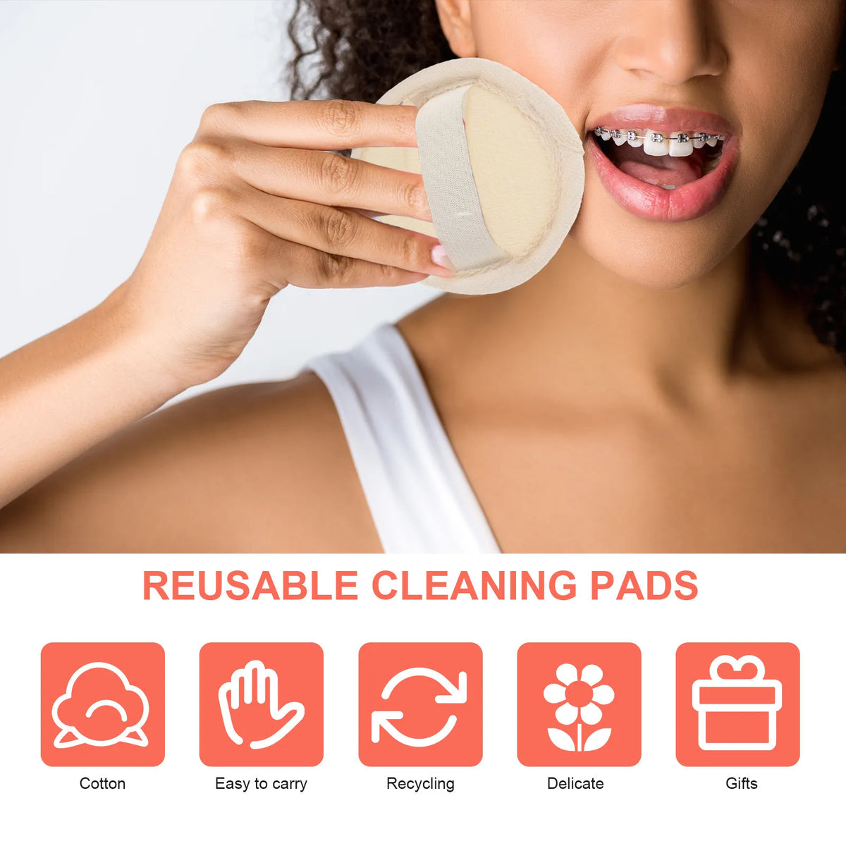 Reusable Loofah Facial Cleansing Puffs & Makeup Remover Pads Facial Cleansing Puff QXL