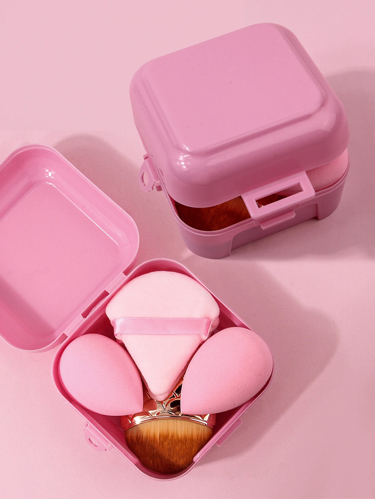6-Piece Makeup Sponge & Foundation Brush Set | Travel Box Makeup Sponge Set QXL
