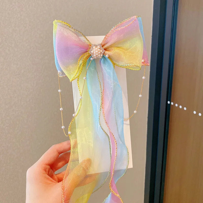 Chiffon Bow Ribbon Hairpin | Cute Girls Hair Clip Girls Hair Clip QXL