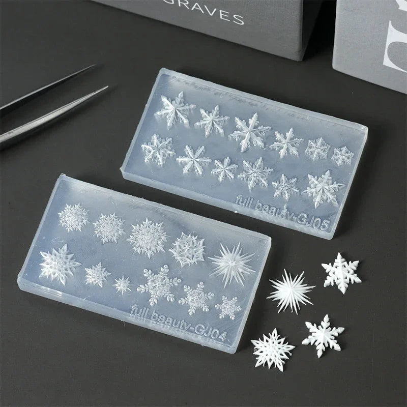 3D Snowflake Silicone Nail Art Mold | Christmas DIY Stamping Nail Art Mold QXL