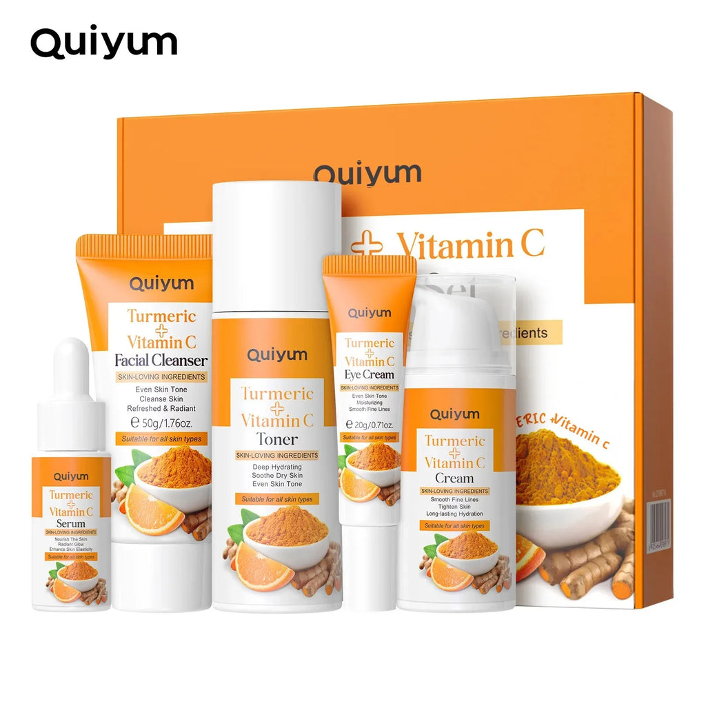 QUIYUM Turmeric Vitamin C 5-Piece Facial Skincare Set Facial Skincare Set QXL