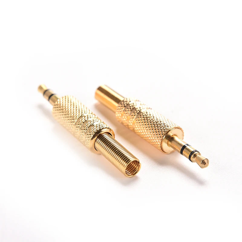 3.5mm Gold-Plated TRS Stereo Male Audio Jack Plug Connector Audio Jack Connector QXL
