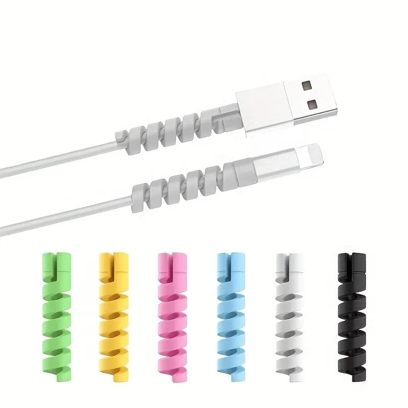 10-Pack Silicone Spiral Cable Protectors | Universal Fit Cable Protector QXL