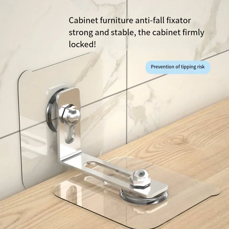 2-Pack Child Safety Cabinet Lock & Anti-Toppling Furniture Strap Child Safety Lock QXL