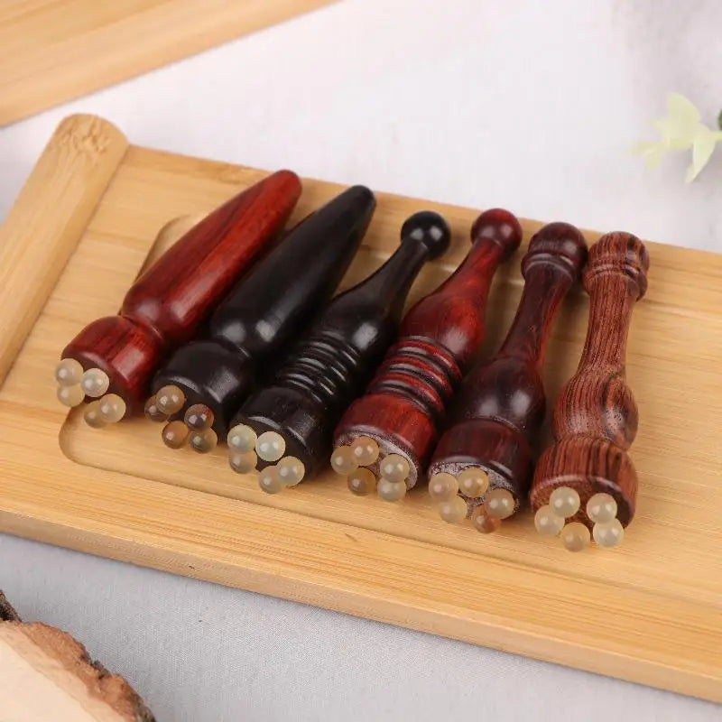 Sandalwood Gua Sha Eye Massage Stick | 5-Bead Face Tool Gua Sha Face Tool QXL